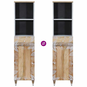 Badrumsskåp 38x33,5x160 cm massivt mangoträ