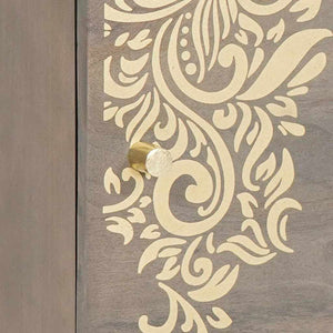 Sängbord med Dörr Grå 40 x 33 x 46 cm Massivt mangoträ