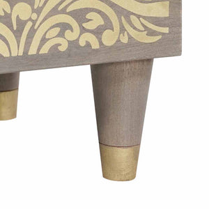 Sängbord med Dörr 2 pcs Grå 40 x 33 x 46 cm Massivt mangoträ