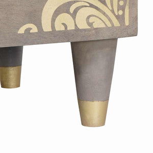 Nattduksbord 2 pcs Grå 40 x 33 x 46 cm Massivt mangoträ