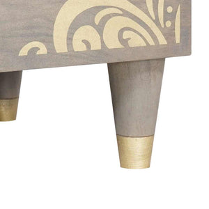 Sideboard Grå och Guld 60 x 33 x 75 cm Massivt mangoträ