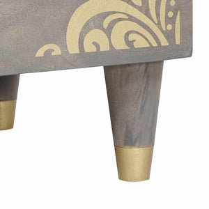 Nattduksbord med låda Grå 50 x 33 x 62 cm Massivt mangoträ