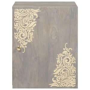 Väggskåp Väggmonterad Grå 38 x 33 x 48 cm Massivt mangoträ