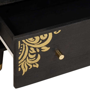 Sideboard Svart 60 x 33 x 75 cm Massivt mangoträ