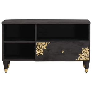 TV-skåp med låda Svart 80 x 33 x 46 cm Massivt mangoträ