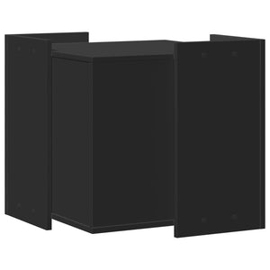 Skåp för kattlåda svart 53x53x51 cm konstruerat trä