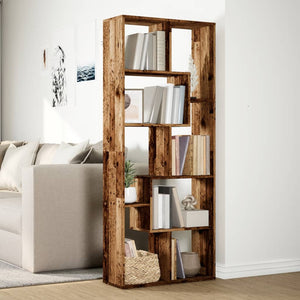 Bokhylla/Rumsavdelare åldrat trä 67x25x161,5 cm konstruerat trä
