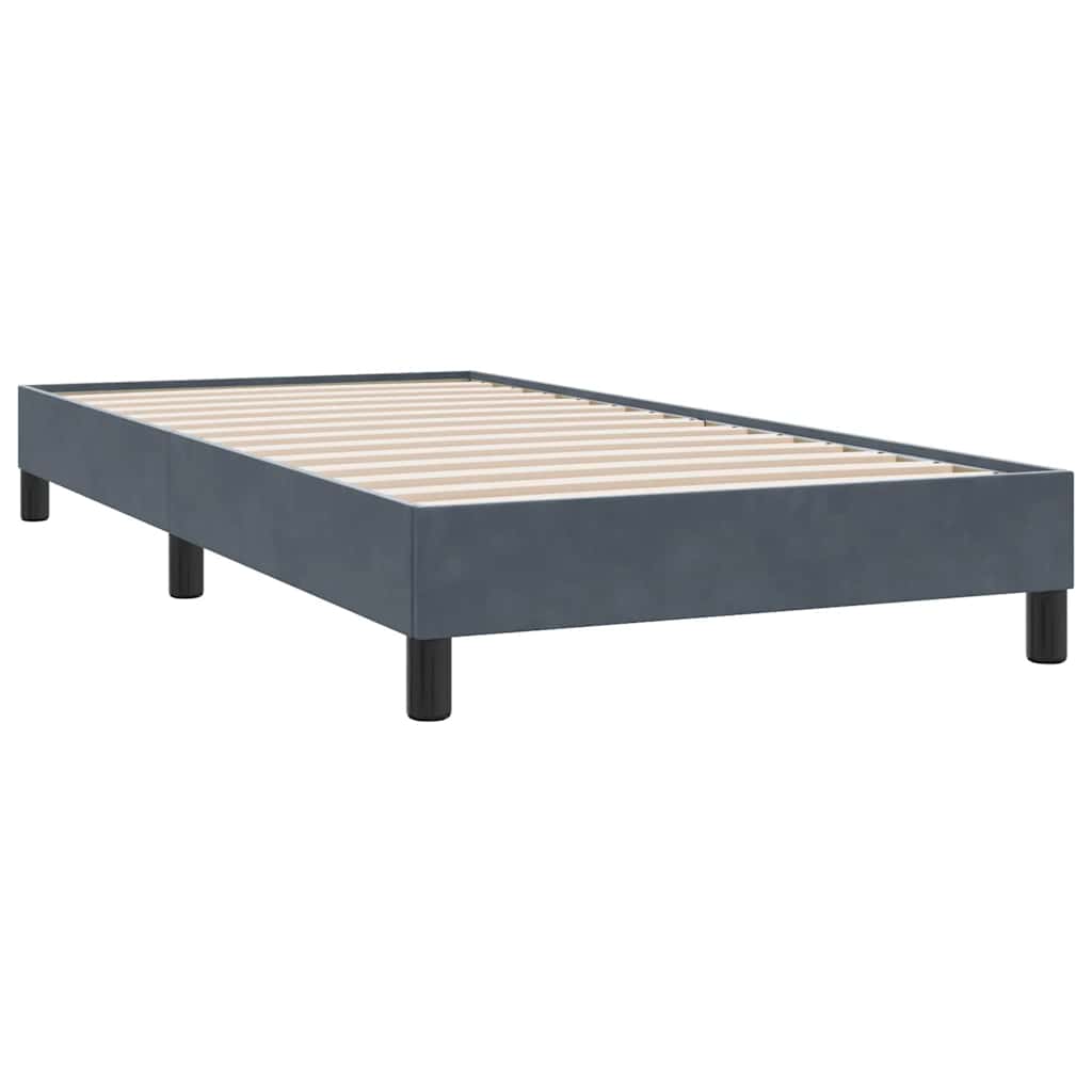 Sängram utan madrass mörkgrå 100x210 cm sammet