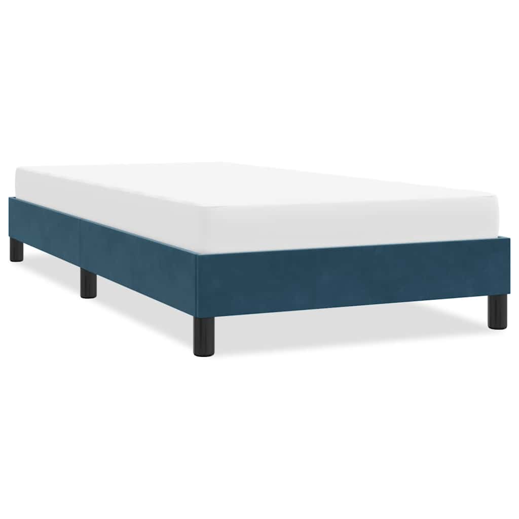 Sängram utan madrass mörkblå 100x210 cm sammet