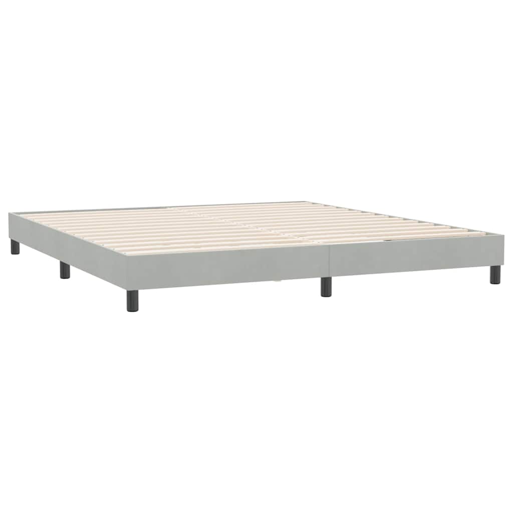 Sängram utan madrass ljusgrå 180x210 cm sammet