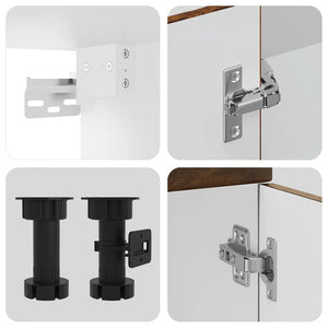 Köksskåpsset Kalmar 4 delar rökfärgad ek konstruerat trä