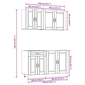 Köksskåpsset Porto 4 delar vit konstruerat trä