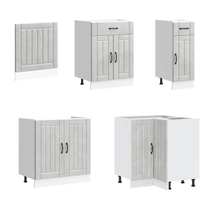 Köksskåpsset Lucca 11 delar betonggrå konstruerat trä