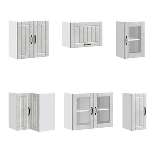 Köksskåpsset Lucca 11 delar betonggrå konstruerat trä