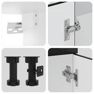 Köksskåpsset Porto 11 delar svart konstruerat trä