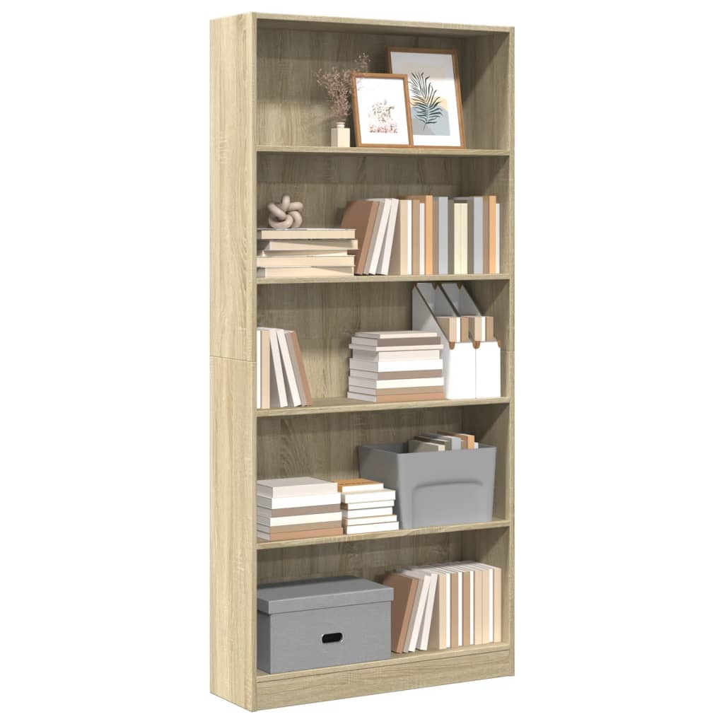 Bokhylla Sonoma Ek 80x24x176 cm Konstruerat trä