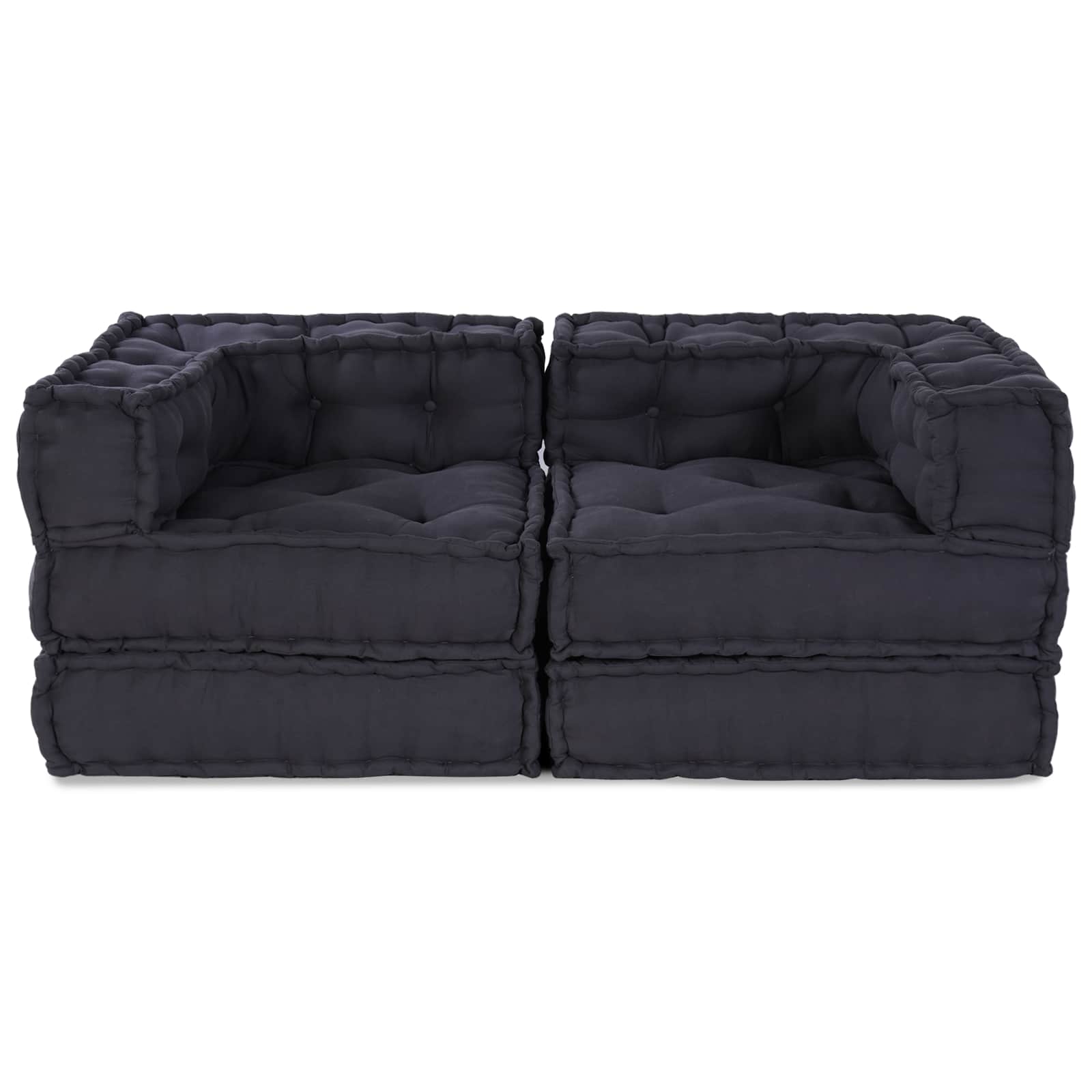 Modulsofa enhet 2 st Tyg Antracit 140 x 70 x 56 cm