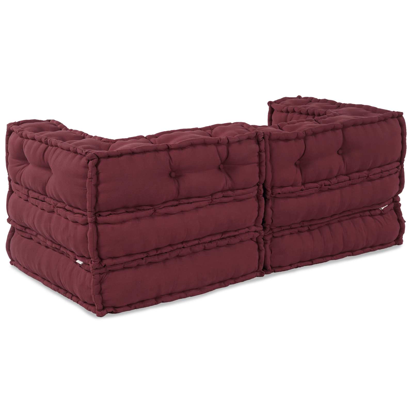 Modulsofa enhet 2 st Tyg Bordeaux 140 x 70 x 56 cm