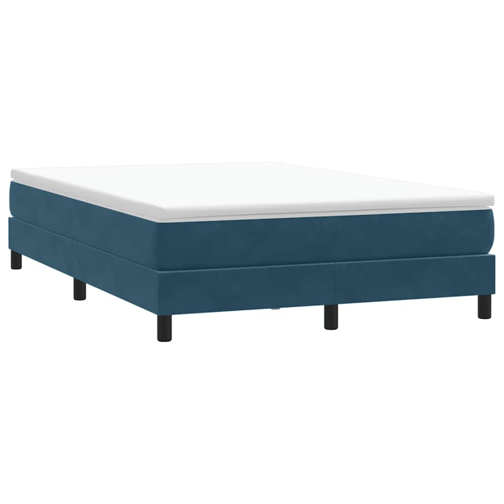 Ramsäng utan madrass mörkblå 160x210 cm sammet