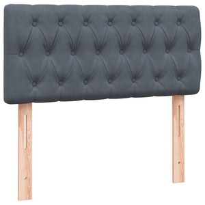 Ramsäng med madrass mörkgrå 80x210 cm sammet