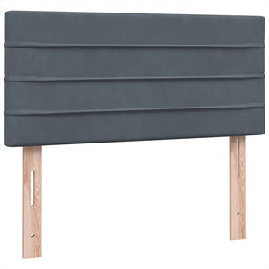 Ramsäng med madrass mörkgrå 80x220 cm sammet