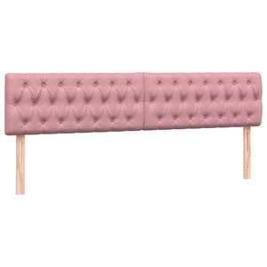 Resårsäng med madrasser rosa 180x210 cm sammet