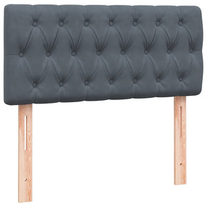 Ramsäng med madrass mörkgrå 80x220 cm sammet