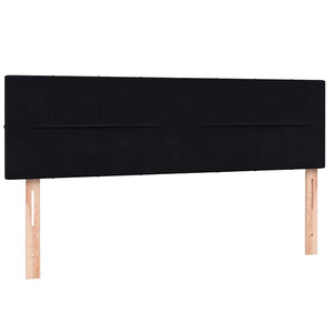 Ramsäng med madrass svart 160x210 cm sammet