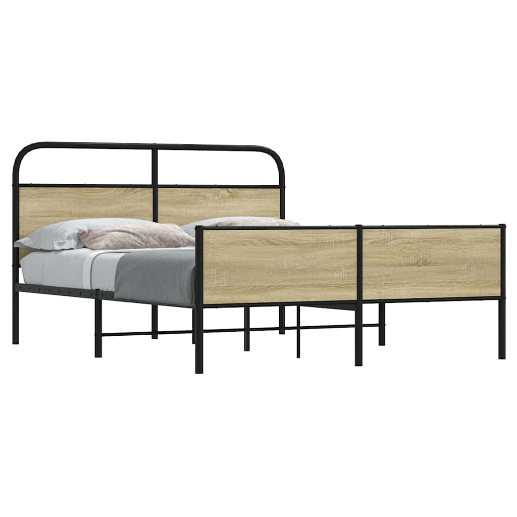 Sängram utan madrass metall sonoma-ek 150x200 cm