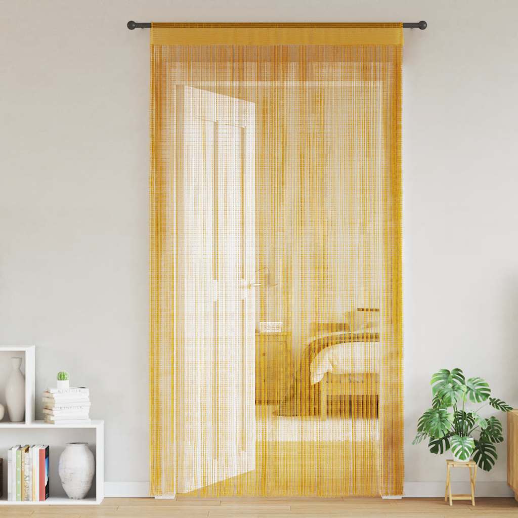 Stränggardiner 2 st guld 100x250 cm