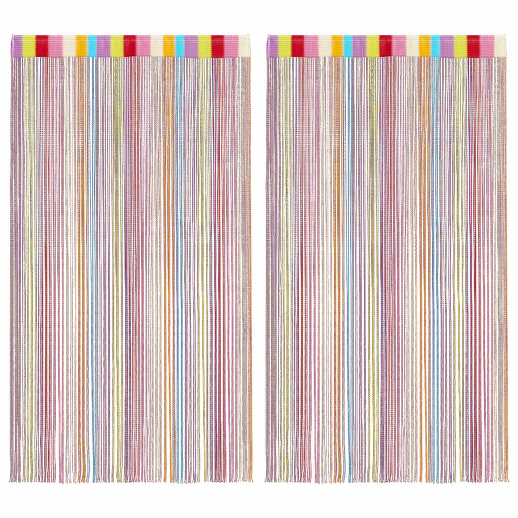 Stränggardiner 2 st flerfärgad 140x250 cm