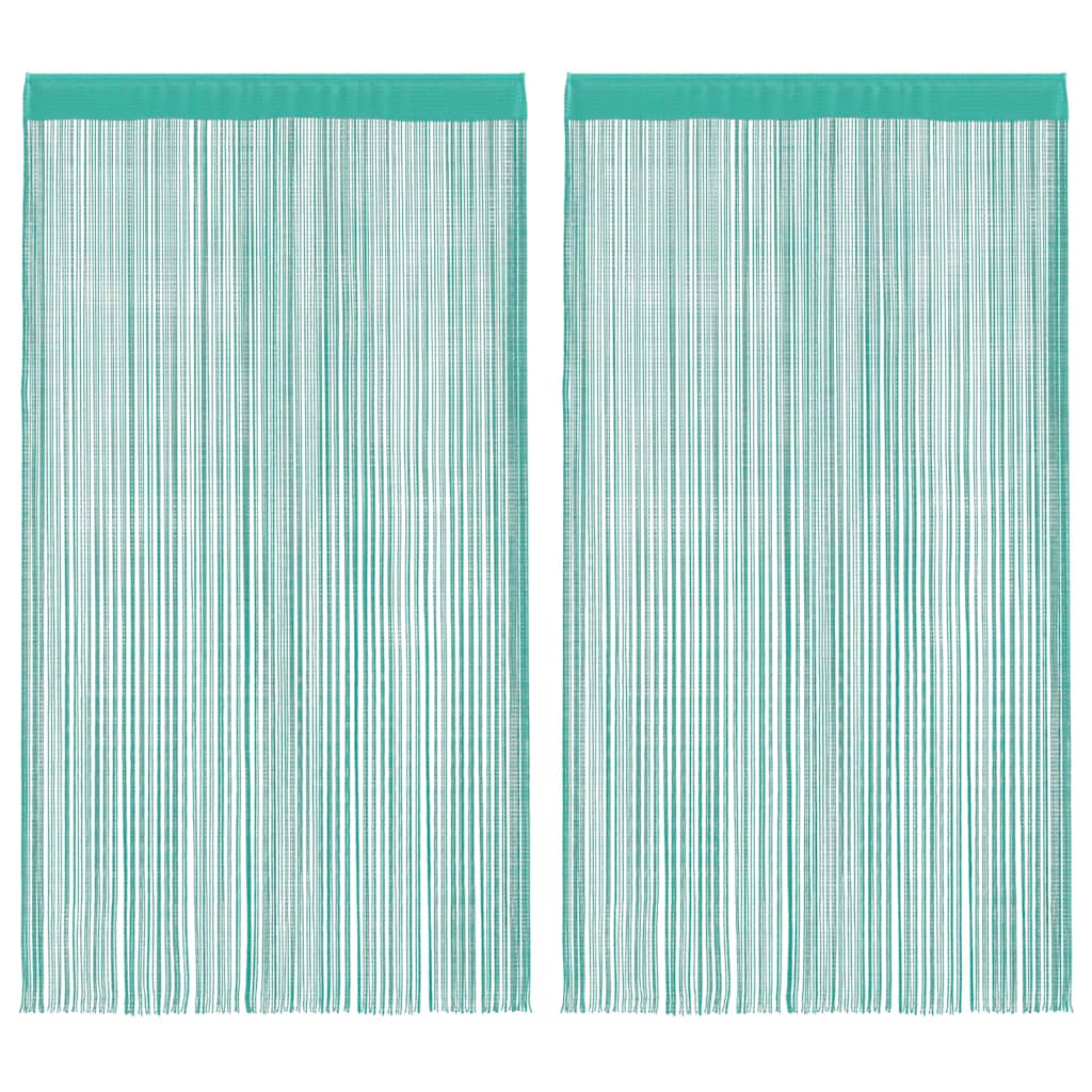 Stränggardiner 2 st turkos 100x250 cm