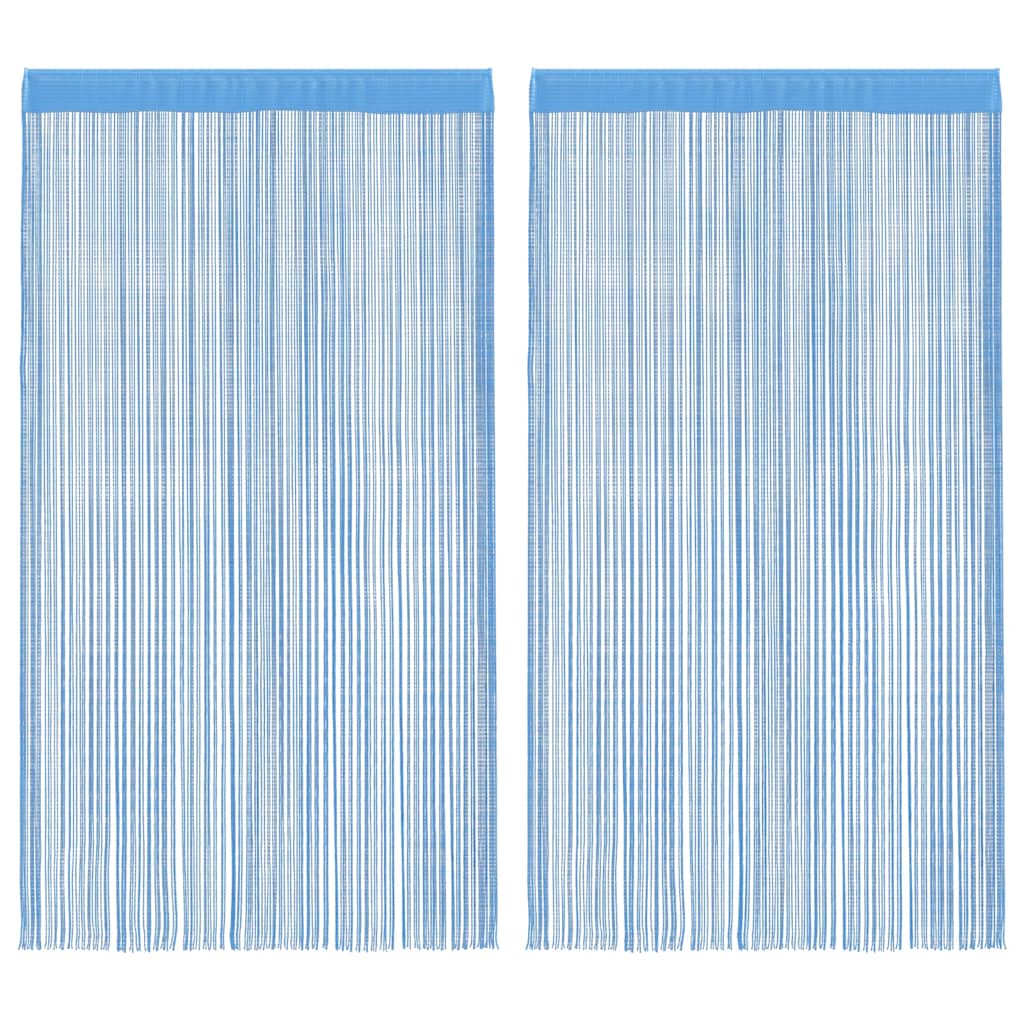 Stränggardiner 2 st ljusblå 100x250 cm