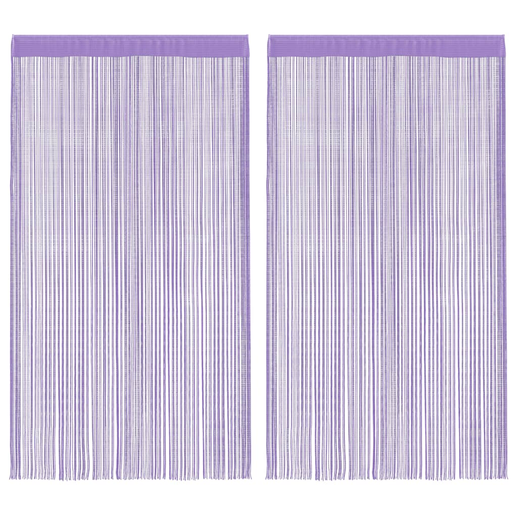 Stränggardiner 2 st lila 100x250 cm