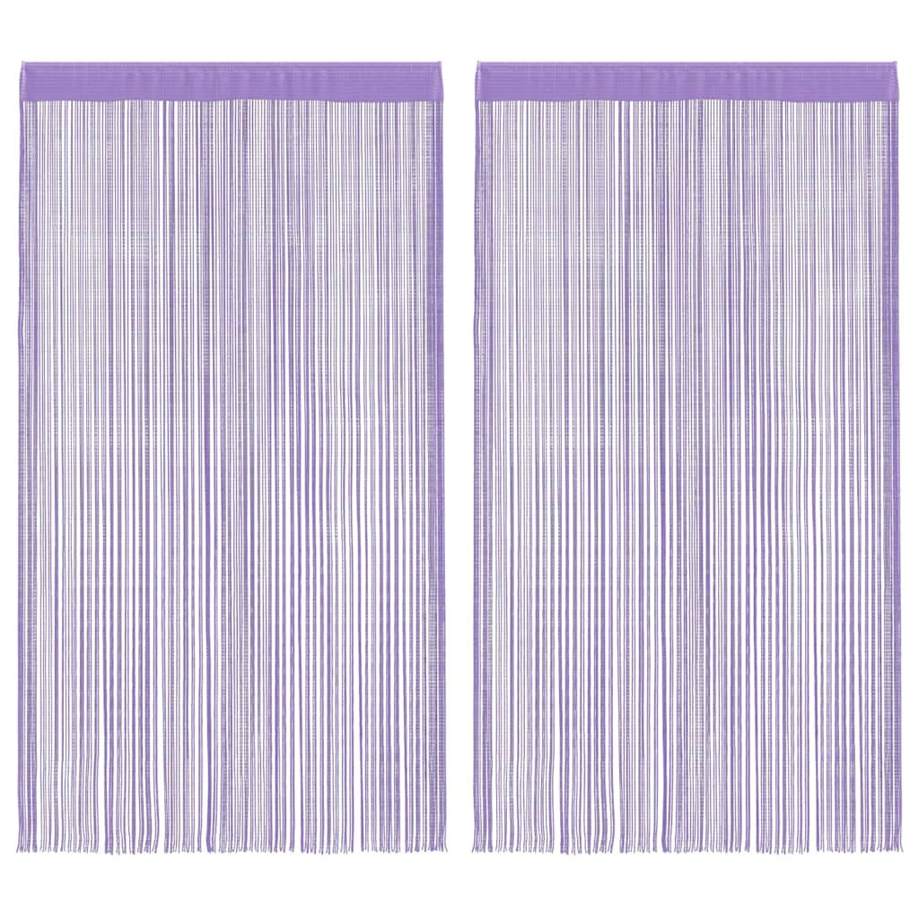 Stränggardiner 2 st lila 140x250 cm