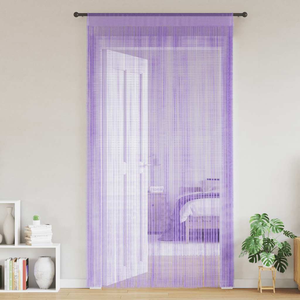 Stränggardiner 2 st lila 140x250 cm