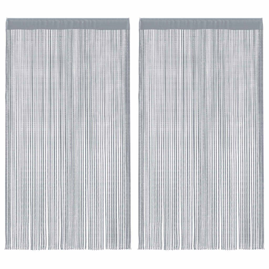 Stränggardiner 2 st ljusgrå 140x250 cm