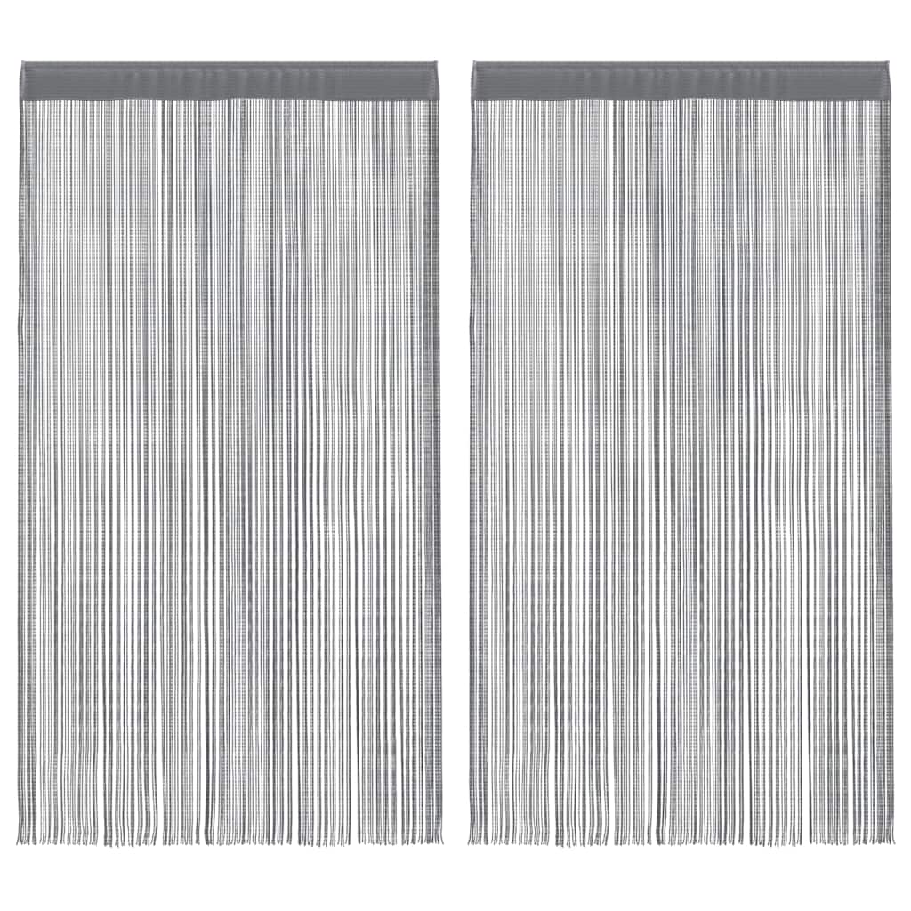 Snörgardiner 2 st antracit 140x250 cm