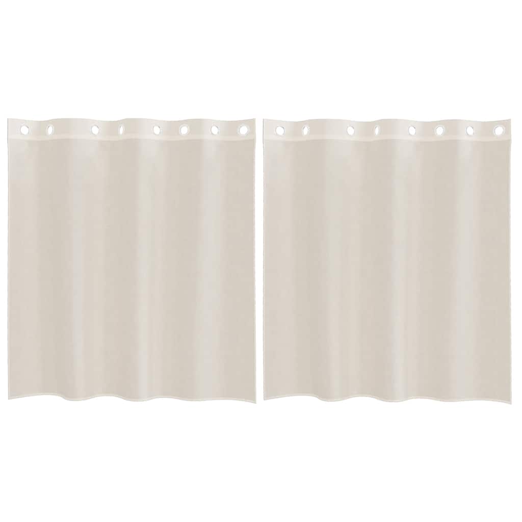 Voile gardiner med genomföringar 2 st gräddvita 140x140 cm