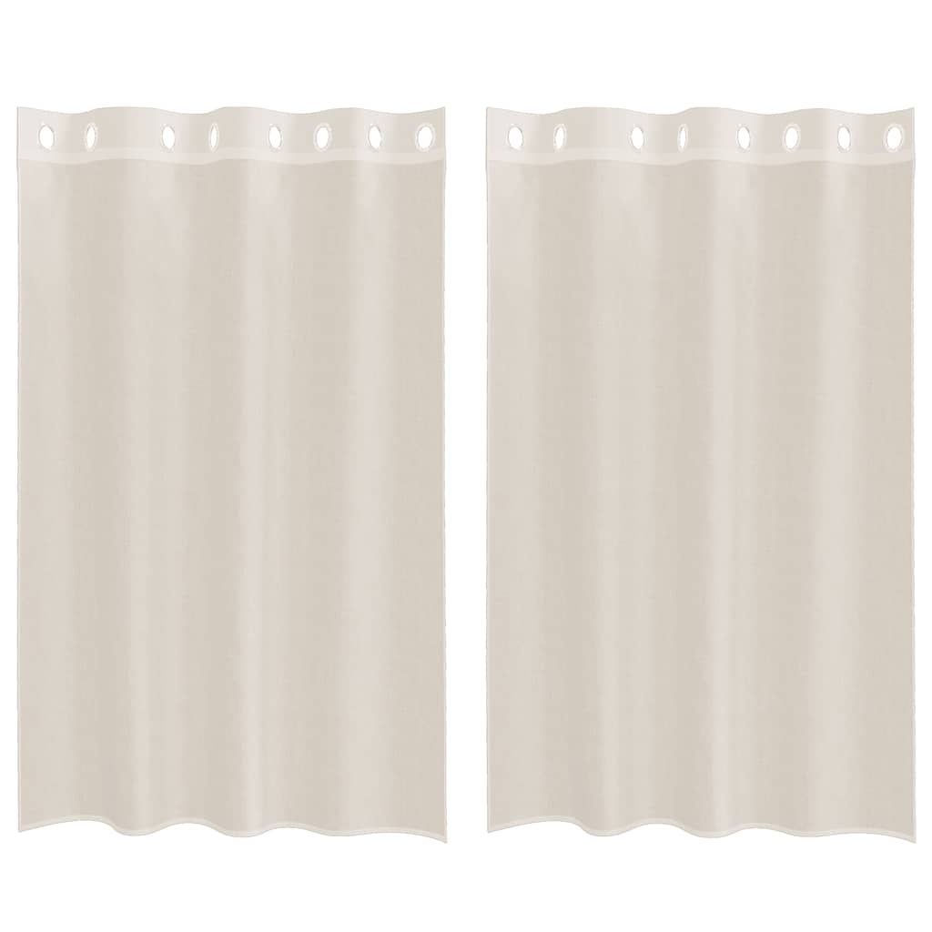 Voile gardiner med genomföringar 2 st gräddvita 140x175 cm