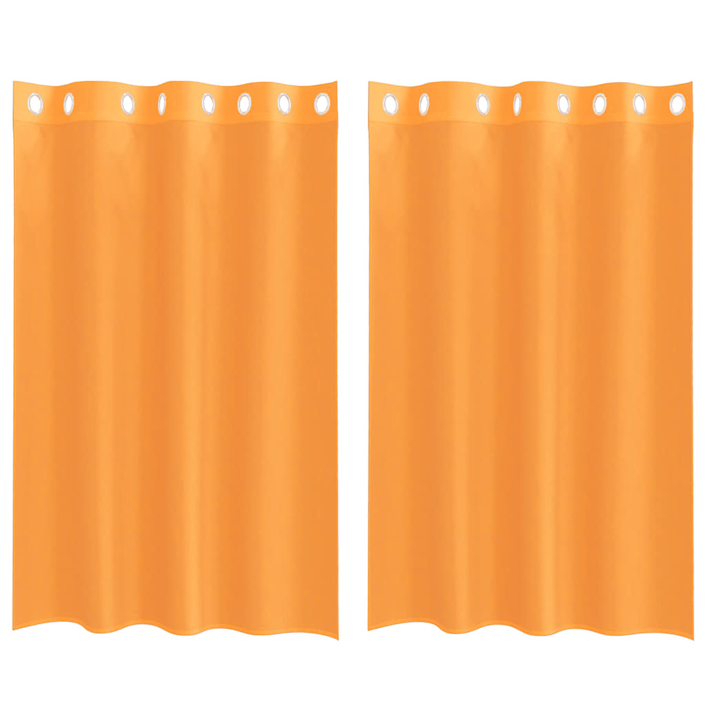 Voile gardiner med genomföringar 2 st orange 140x175 cm