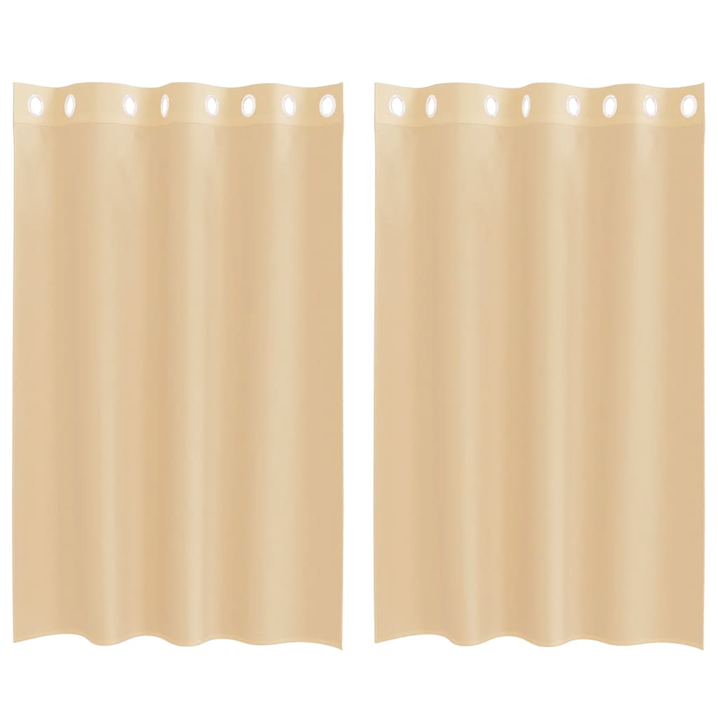 Voile gardiner med genomföringar 2 st sand