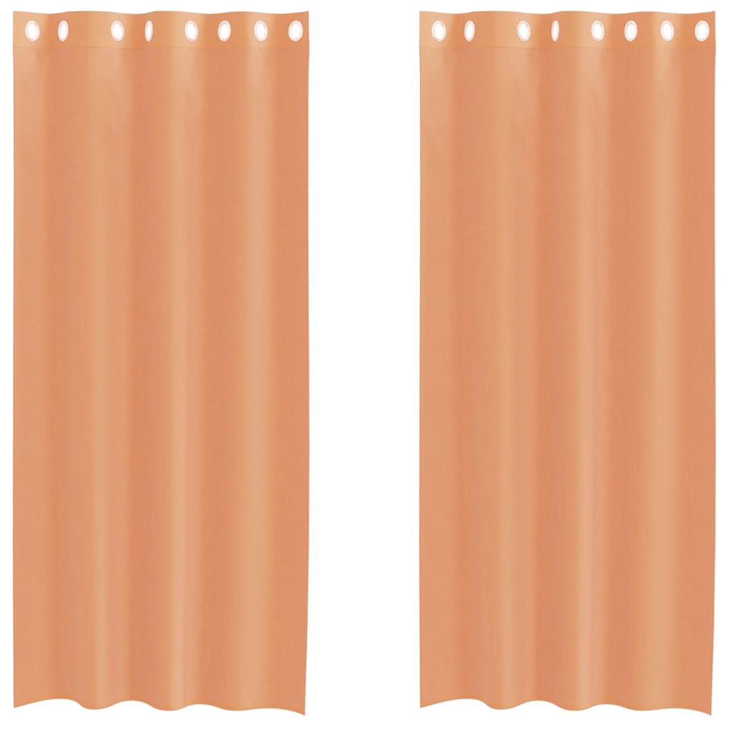 Voile gardiner med genomföringar 2 st terrakotta
