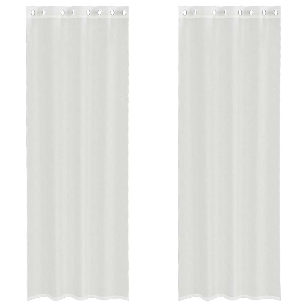 Voile gardiner med genomföringar 2 st vit