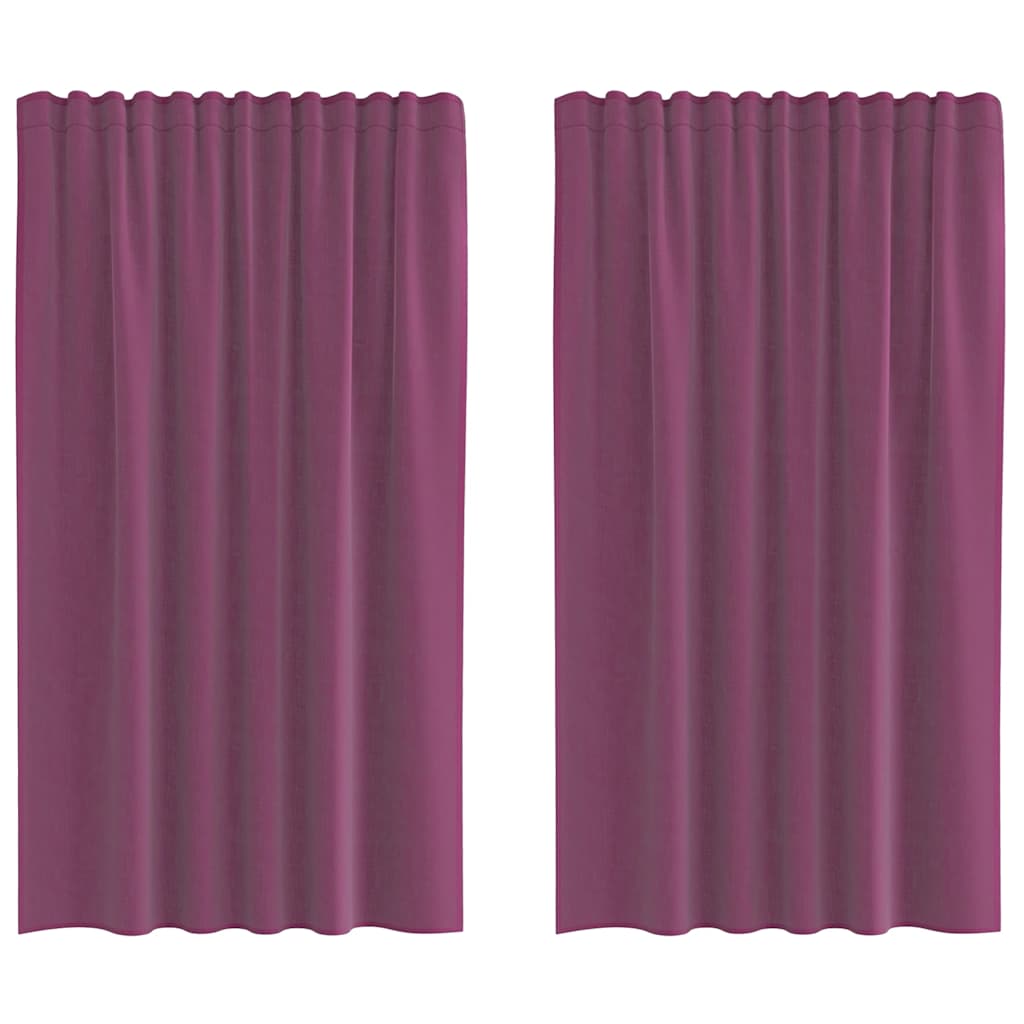 Voile gardiner med stångfickor 2 st lila