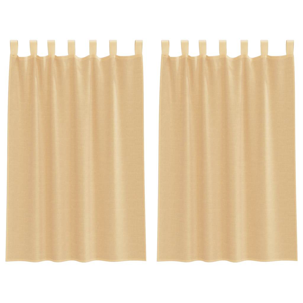 Voile gardiner med stångfickor 2 st sand