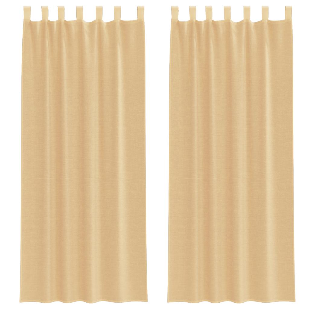 Voile gardiner med stångfickor 2 st sand