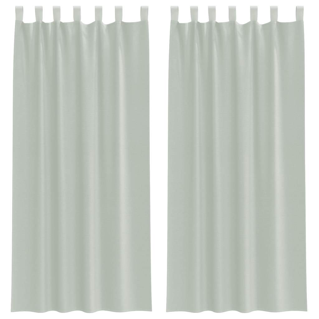 Voile gardiner med öglor 2 st ljusgrå 140x225 cm