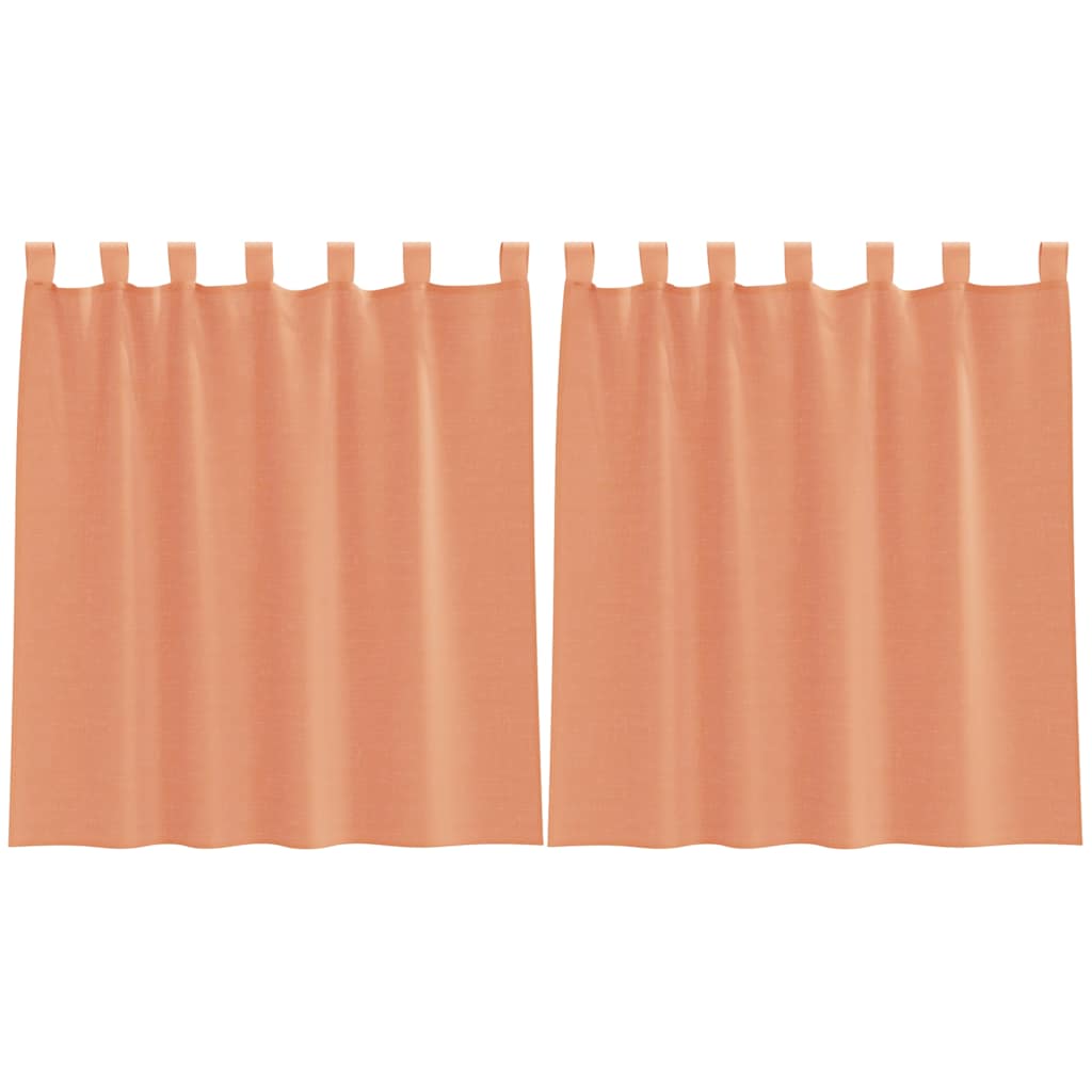 Voile gardiner med öglor 2 st terrakotta 140x140 cm