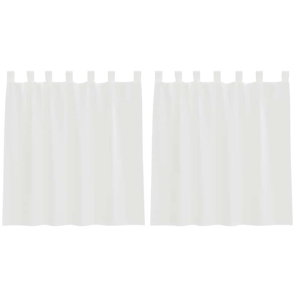 Voile gardiner med öglor 2 st vit 140x140 cm